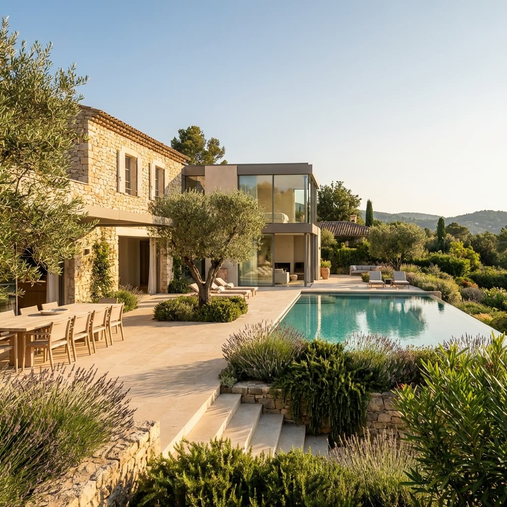 Luxury villa with pool in the Côte d'Azur hills
